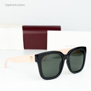 Gucci Women Sunglasses Black Nude Pink Grey Square GG1338S 006 NEW AUTHENTIC
